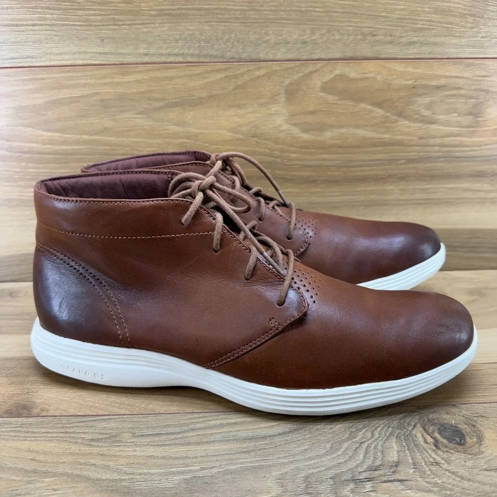 Cole Haan Grand Tour Chukka Boots Mens 10 M Brown Leather Business Casual Modern